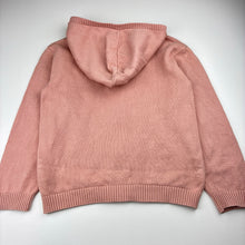 Load image into Gallery viewer, Girls H&amp;M, pink knit cotton zip hoodie sweater, FUC, size 7-8,