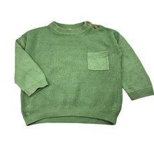 Load image into Gallery viewer, Boys H&amp;M, green knitted cotton sweater / jumper, GUC, size 1-2,