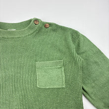 Load image into Gallery viewer, Boys H&amp;M, green knitted cotton sweater / jumper, GUC, size 1-2,