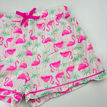 Load image into Gallery viewer, Girls Tu, lightweight cotton shorts, elasticated, flamingos, FUC, size 7-8,