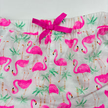 Load image into Gallery viewer, Girls Tu, lightweight cotton shorts, elasticated, flamingos, FUC, size 7-8,