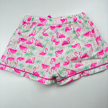 Load image into Gallery viewer, Girls Tu, lightweight cotton shorts, elasticated, flamingos, FUC, size 7-8,