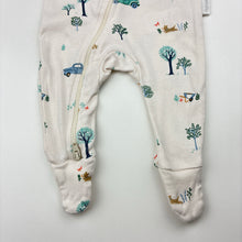 Load image into Gallery viewer, Unisex purebaby, organic cotton zip coverall / romper, FUC, size 0000,