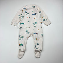 Load image into Gallery viewer, Unisex purebaby, organic cotton zip coverall / romper, FUC, size 0000,