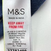 Load image into Gallery viewer, Boys M&amp;S, striped cotton henley bodysuit, FUC, size 0,