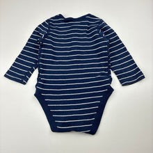 Load image into Gallery viewer, Boys M&amp;S, striped cotton henley bodysuit, FUC, size 0,