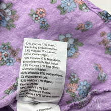 Load image into Gallery viewer, Girls COtton On, floral viscose / linen long sleeve dress, GUC, size 6, L: 56cm