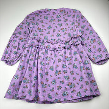 Load image into Gallery viewer, Girls COtton On, floral viscose / linen long sleeve dress, GUC, size 6, L: 56cm