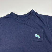 Load image into Gallery viewer, Boys Uniqlo, navy soft feel t-shirt, iguana, GUC, size 2,
