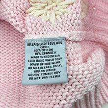 Load image into Gallery viewer, Girls bella + lace, pink knitted sweater / jumper, light marks, FUC, size 5-6,