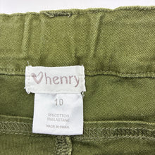 Load image into Gallery viewer, Girls Love Henry, khaki stretch cotton pants, adjustable, GUC, size 10,