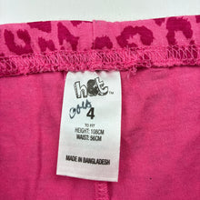 Load image into Gallery viewer, Girls H&amp;T, pink stretchy leggings, FUC, size 4,
