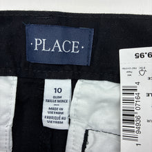 Load image into Gallery viewer, Boys The Place, black stretch cotton pants, adjustable, NEW, size 10,