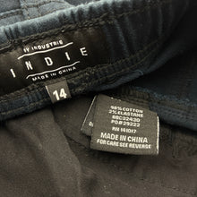 Load image into Gallery viewer, Boys Indie, navy stretch cotton jogger pants, elasticated, EUC, size 14,
