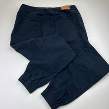 Load image into Gallery viewer, Boys Indie, navy stretch cotton jogger pants, elasticated, EUC, size 14,