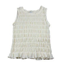 Load image into Gallery viewer, Girls Mango, cream crinkle sleeveless top, EUC, size 14,