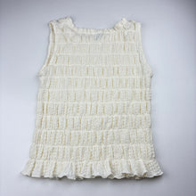 Load image into Gallery viewer, Girls Mango, cream crinkle sleeveless top, EUC, size 14,