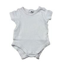 Load image into Gallery viewer, Unisex Target, white organic cotton bodysuit romper, GUC, size 0000,