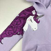 Load image into Gallery viewer, Girls Anko, fleece lined hoodie sweater, unicorn, EUC, size 6,