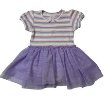 Load image into Gallery viewer, Girls Cotton On, striped ribbed romper dress, GUC, size 0, L: 36cm