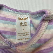 Load image into Gallery viewer, Girls Cotton On, striped ribbed romper dress, GUC, size 0, L: 36cm