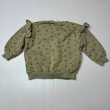 Load image into Gallery viewer, Girls Zara, fleece lined floral sweater / jumper, FUC, size 0,