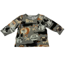 Load image into Gallery viewer, Unisex Peter Alexander, waffle long sleeve pyjama top, dogs, GUC, size 0,