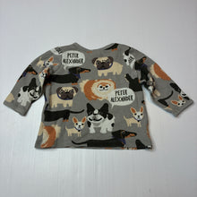 Load image into Gallery viewer, Unisex Peter Alexander, waffle long sleeve pyjama top, dogs, GUC, size 0,