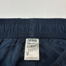 Load image into Gallery viewer, Boys Anko, navy lightweight board shorts, elasticated, EUC, size 2,