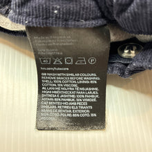Load image into Gallery viewer, Boys H&amp;M, lined navy corduory cotton pants, adjustable, GUC, size 1-2,