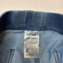 Load image into Gallery viewer, Girls Anko, blue stretch denim leggings / jeggings, GUC, size 2,