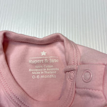 Load image into Gallery viewer, Girls Rupert &amp; Jane, pink cotton long sleeve bodysuit, EUC, size 000-00,