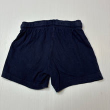 Load image into Gallery viewer, Unisex KID, navy cotton shorts, elasticated, GUC, size 1,