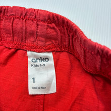 Load image into Gallery viewer, Boys Anko, cotton shorts, elasticated, GUC, size 1,