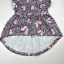 Load image into Gallery viewer, Girls Stretchy, high-low top, butterflies, EUC, size 5-6,