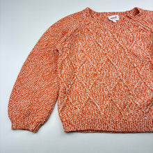 Load image into Gallery viewer, Girls Seed, orange and white knitted cotton sweater/jumper, GUC, size 6,