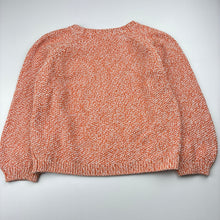 Load image into Gallery viewer, Girls Seed, orange and white knitted cotton sweater/jumper, GUC, size 6,