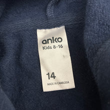 Load image into Gallery viewer, Unisex Anko, navy fleece lined zip hoodie sweater, EUC, size 14,