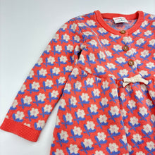 Load image into Gallery viewer, Girls Jack &amp; Milly, knitted floral cotton long sleeve dress, GUC, size 0, L: 36cm