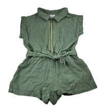 Load image into Gallery viewer, Girls MAX STUDIO, khaki lyocell/cotton/linen playsuit, GUC, size 8,