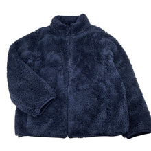 Load image into Gallery viewer, Unisex Uniqlo, navy fleece zip up sweater/jacket, EUC, size 7-8,