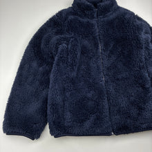 Load image into Gallery viewer, Unisex Uniqlo, navy fleece zip up sweater/jacket, EUC, size 7-8,