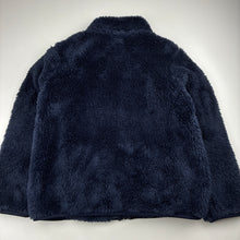 Load image into Gallery viewer, Unisex Uniqlo, navy fleece zip up sweater/jacket, EUC, size 7-8,