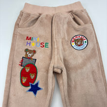 Load image into Gallery viewer, Unisex MIKI HOUSE, fleece lined velour corduroy pants elasticated, FUC, size 5,