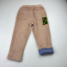 Load image into Gallery viewer, Unisex MIKI HOUSE, fleece lined velour corduroy pants elasticated, FUC, size 5,