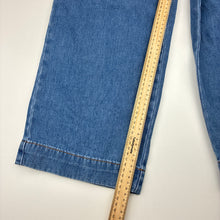 Load image into Gallery viewer, Girls Forever New, blue denim wide leg jeans adjustable, GUC, size 10,