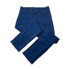 Load image into Gallery viewer, Girls H&amp;M, dark stretch denim leggings/jeggings elasticated, GUC, size 3,