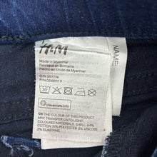 Load image into Gallery viewer, Girls H&amp;M, dark stretch denim leggings/jeggings elasticated, GUC, size 3,