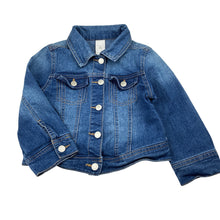 Load image into Gallery viewer, Girls Target, blue stretch denim jacket, poppers, GUC, size 3,