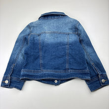Load image into Gallery viewer, Girls Target, blue stretch denim jacket, poppers, GUC, size 3,